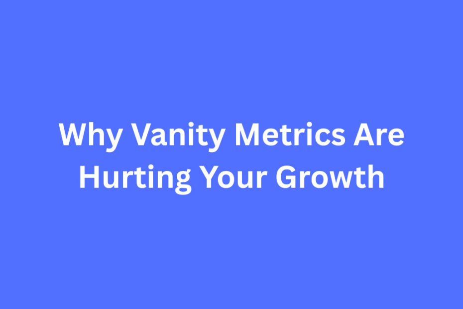 Analytics dashboard displaying vanity metrics like follower counts and page views versus actionable business metrics