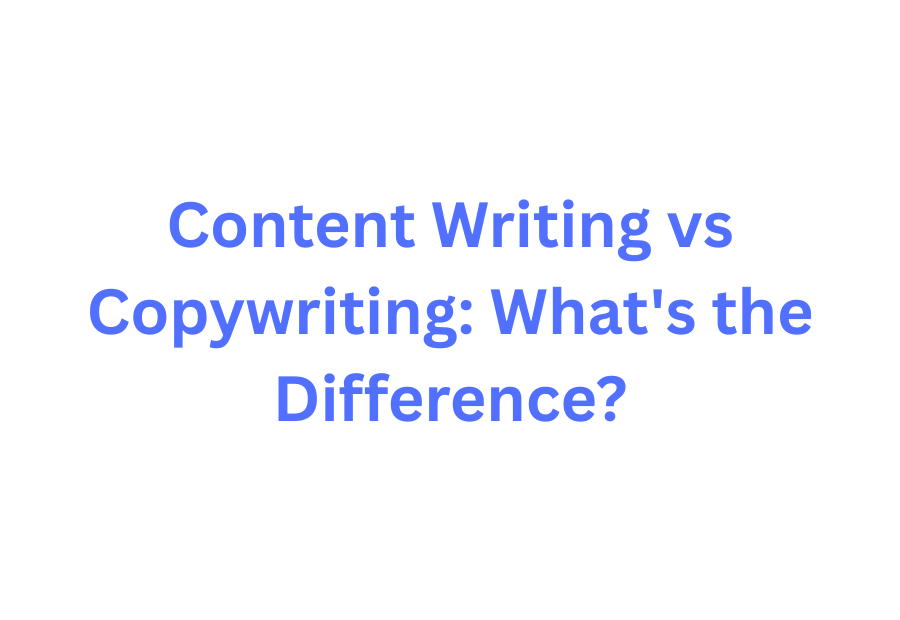 Comparison chart showing content writing versus copywriting differences