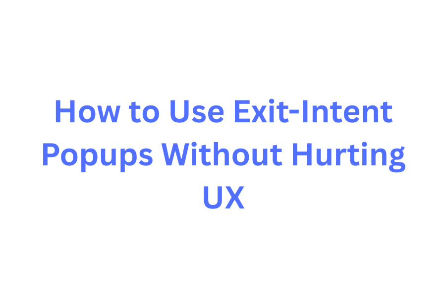 Exit-intent popup example showing user-friendly design with clear close button and personalized offer on laptop screen
